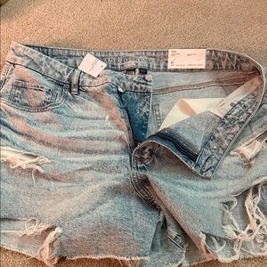 American Eagle Distressed Blue Denim Shorts